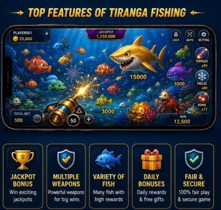 Tiranga Fishing features and interface