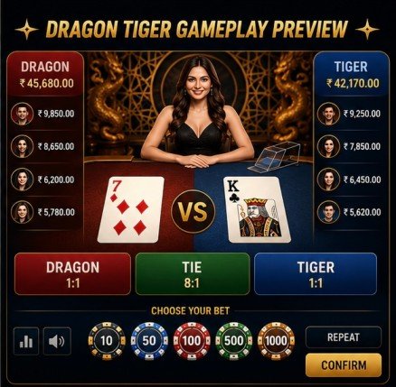 Tiranga Dragon Tiger gameplay preview