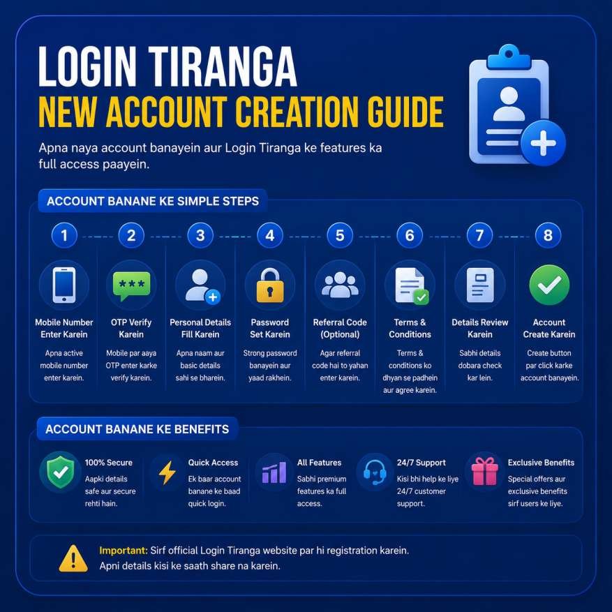 Login Tiranga new account creation guide