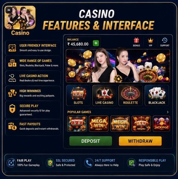 Tiranga Casino features and interface